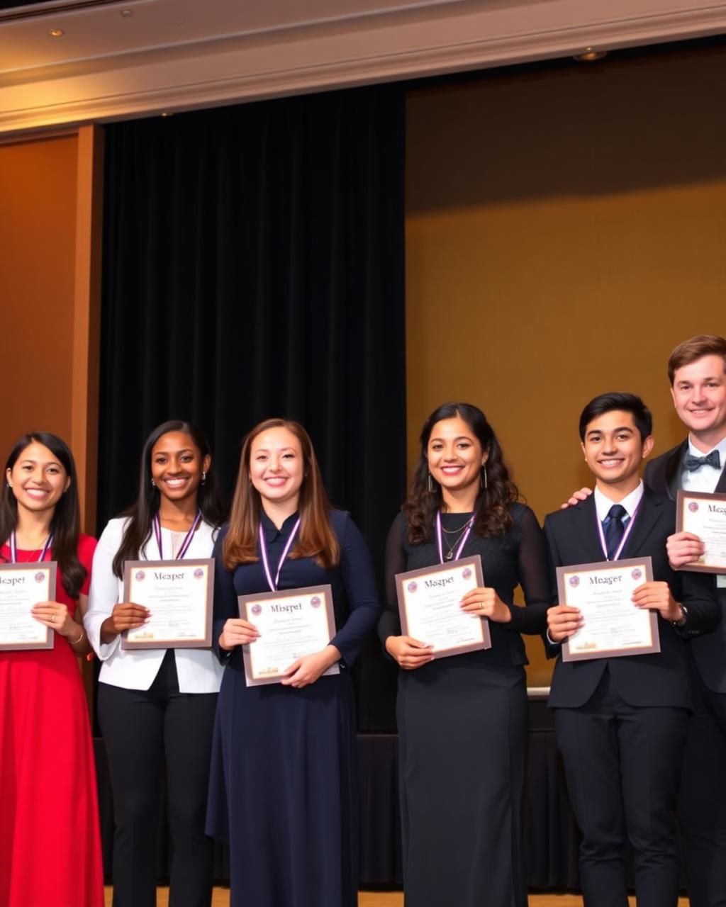 DLT Foundation scholarship recipients on stage